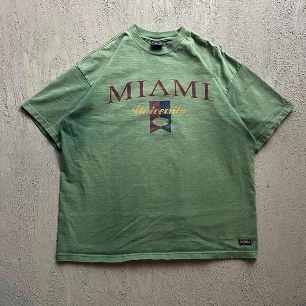Vintage Miami University Shirt Mens XL Green 1990s Jansport Faded USA